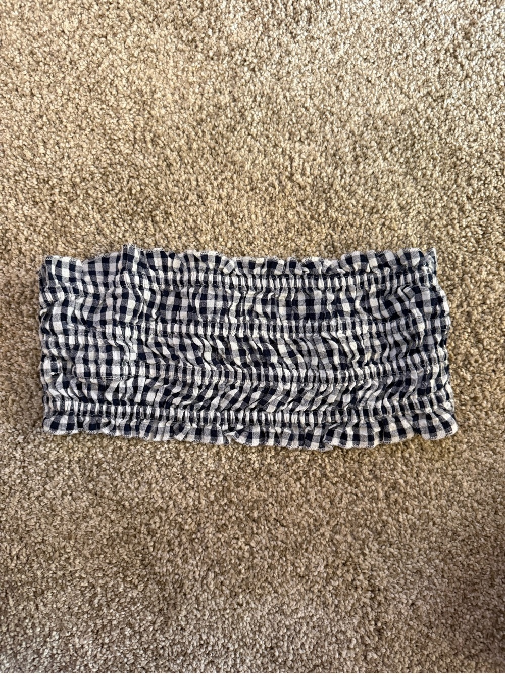 Free People Smocked Gingham Tube Top/Bandeau, EUC, Medium